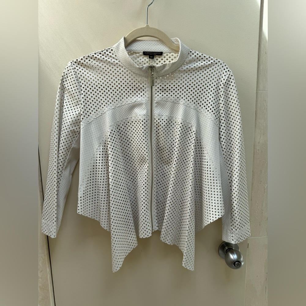 Faux leather asymmetrical jacket